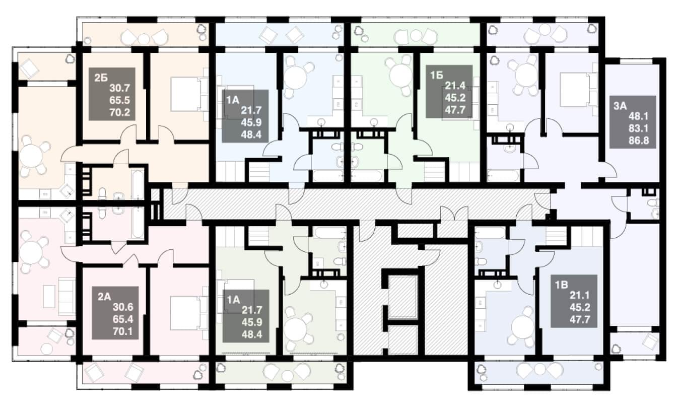 Планировки квартир этаж 4-13